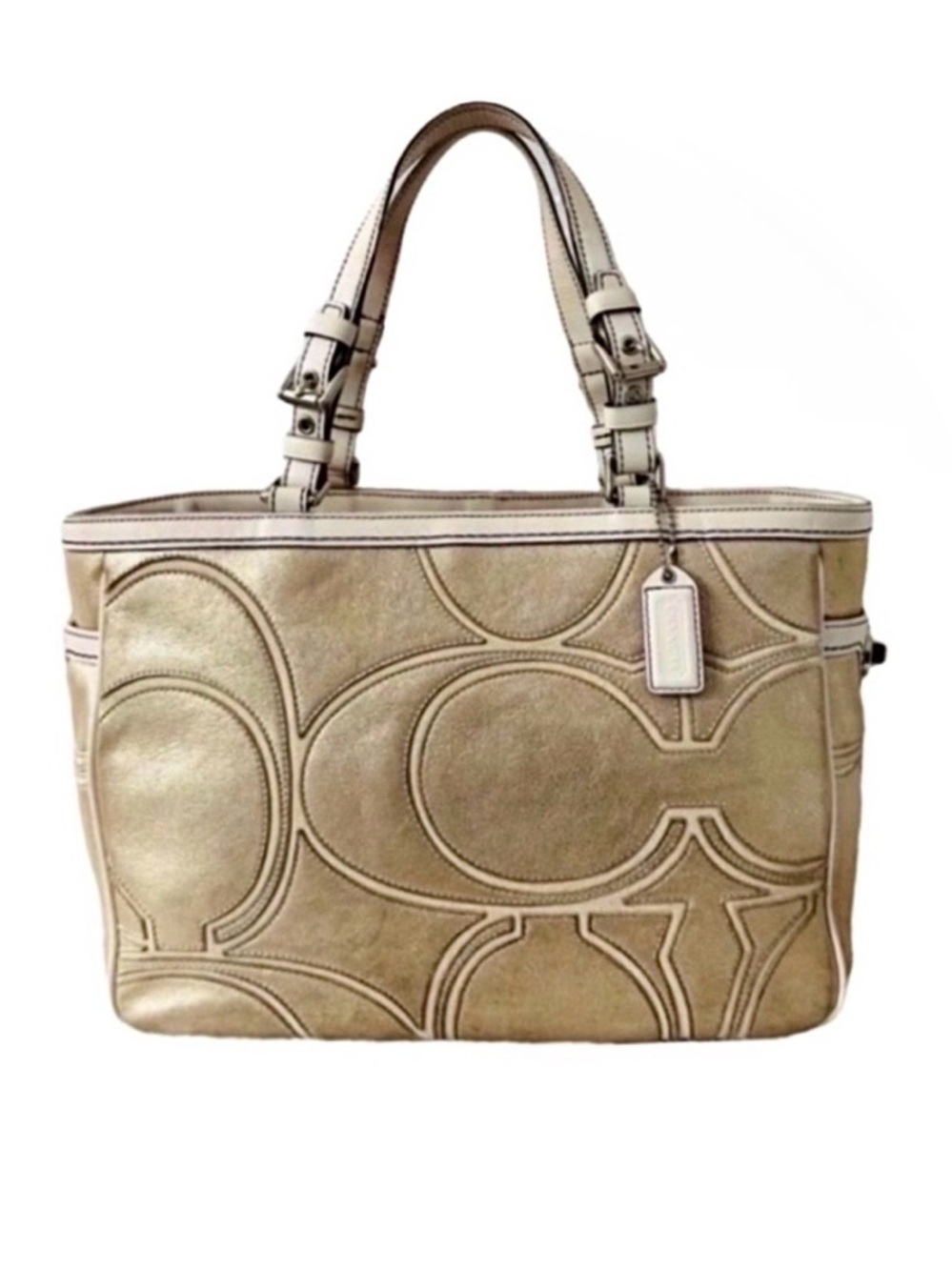 Coach Rare Gallery 9371 Metallic Vintage Outline Leather